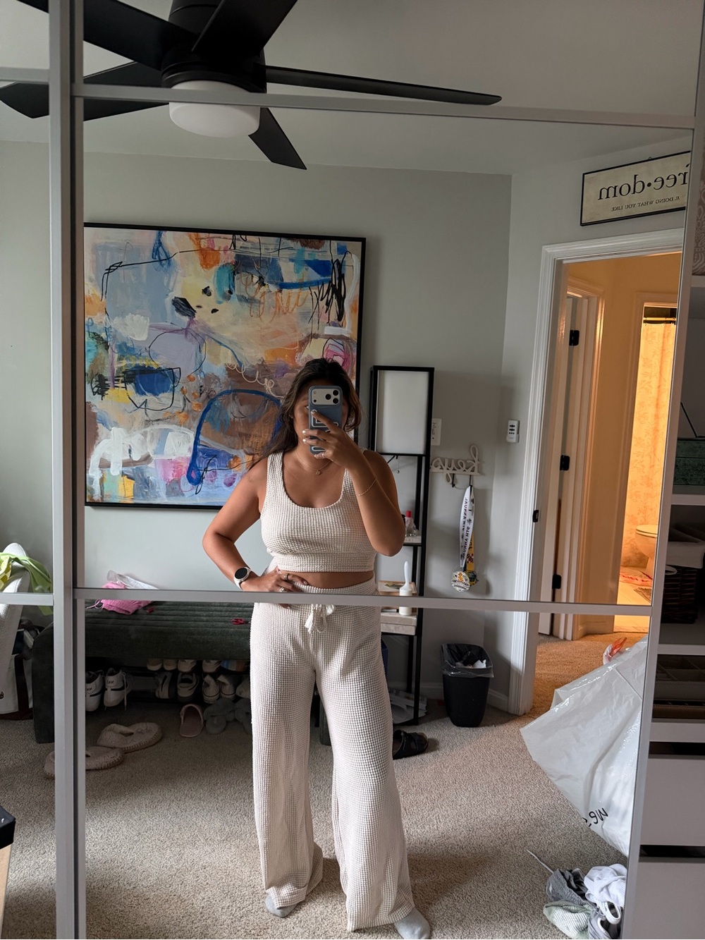 Cream Knit Two-Piece Set